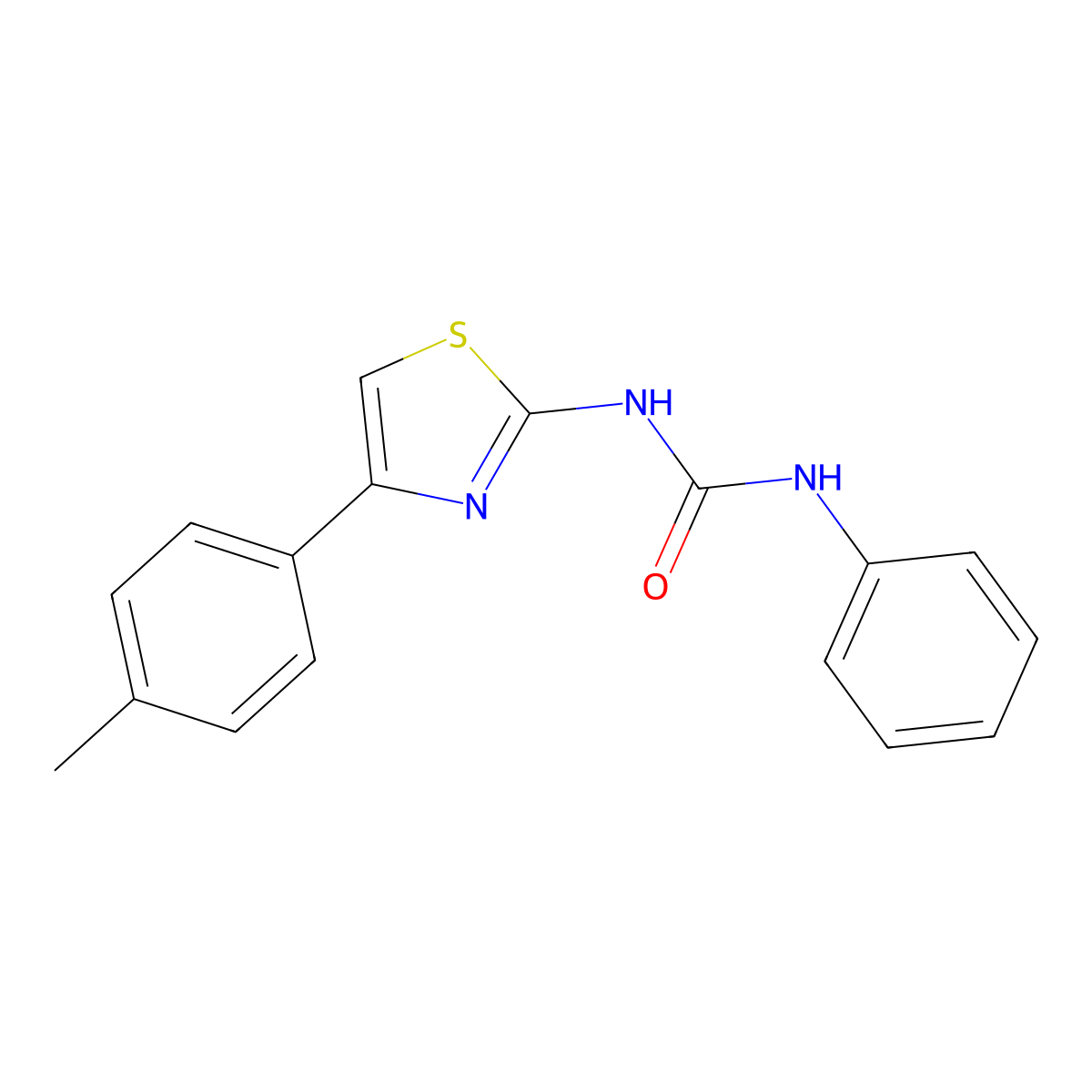 N-[4-(4-methylphenyl)-1,3-thiazol-2-yl]-N'-phenylurea molecular structure, CAS 121829-01-4