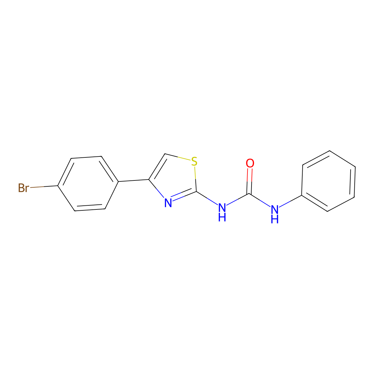 1-[4-(4-Bromophenyl)-1,3-thiazol-2-yl]-3-phenylurea molecular structure, CAS 121829-03-6