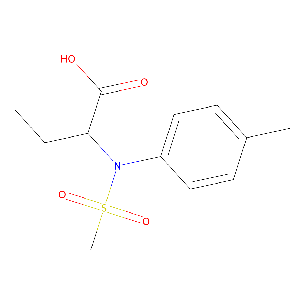 2-[(4-Methylphenyl)(methylsulfonyl)amino]butanoic acid molecular structure, CAS 1218292-36-4