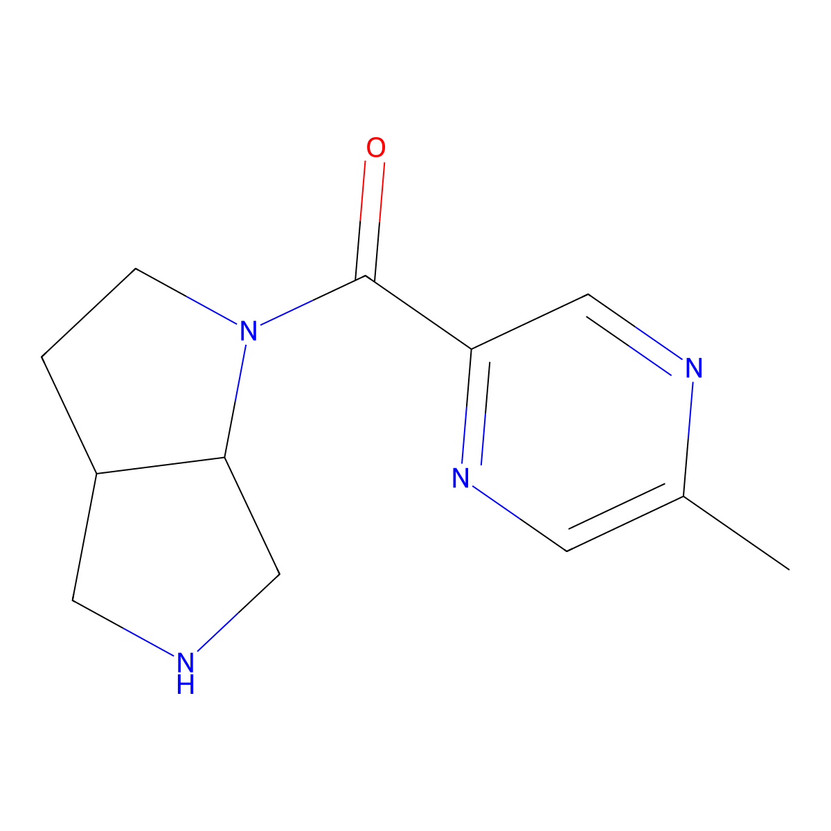 (cis-Hexahydropyrrolo[3,4-b]pyrrol-1(2H)-yl)(5-methylpyrazin-2-yl)methanone molecular structure, CAS 1218295-00-1