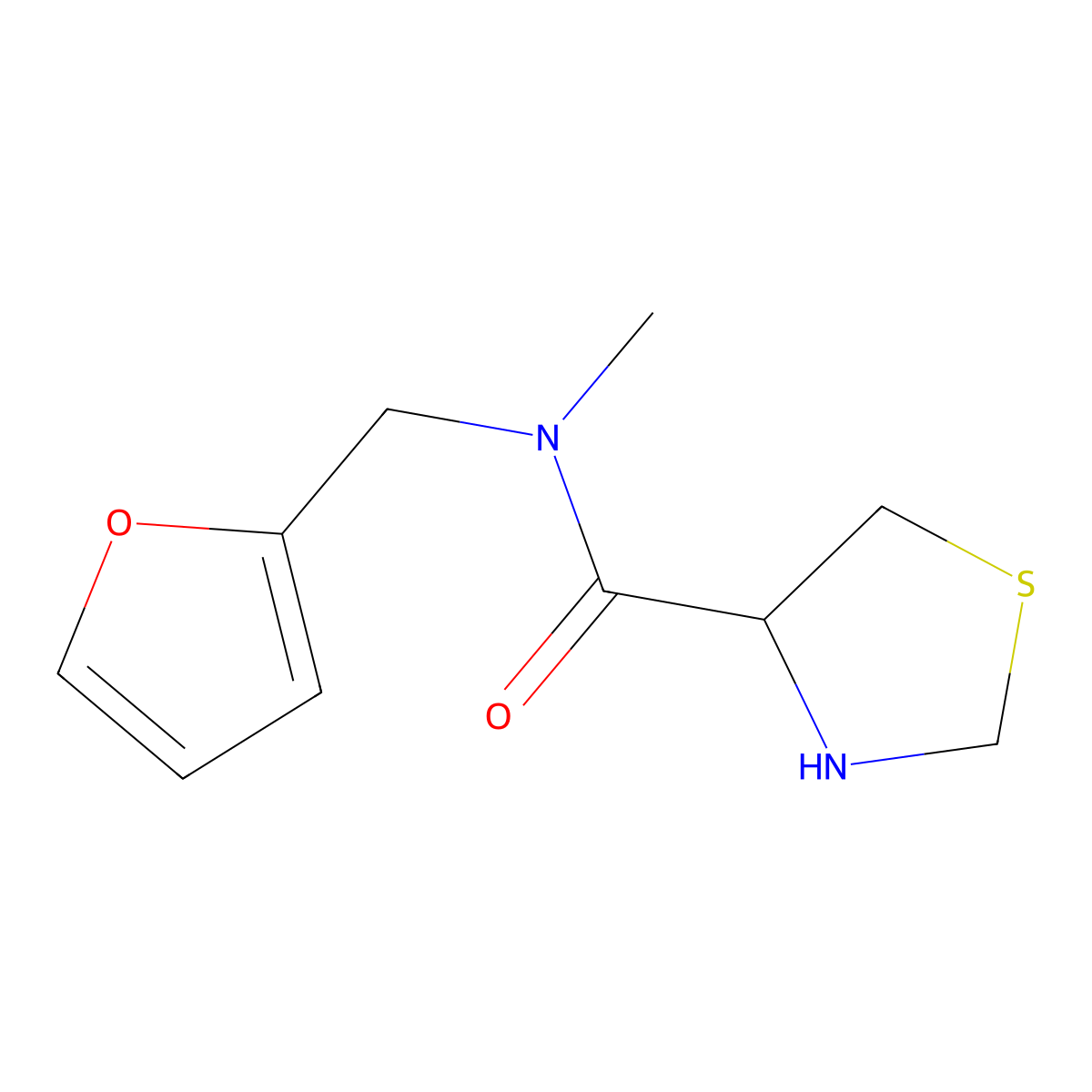 N-(furan-2-ylmethyl)-N-methyl-1,3-thiazolidine-4-carboxamide molecular structure, CAS 1218298-59-9