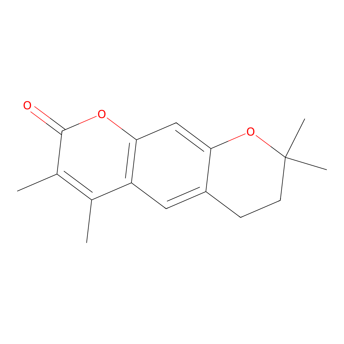 3,4,8,8-tetramethyl-7,8-dihydro-2H,6H-pyrano[3,2-g]chromen-2-one molecular structure, CAS 121830-16-8