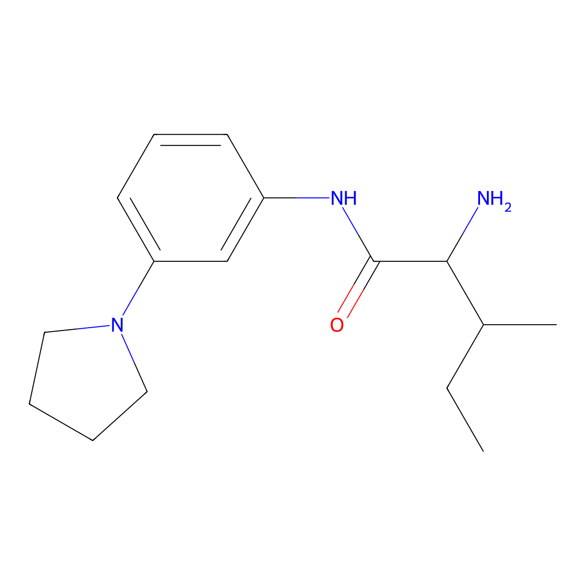 2-amino-3-methyl-N-[3-(pyrrolidin-1-yl)phenyl]pentanamide molecular structure, CAS 1218302-03-4