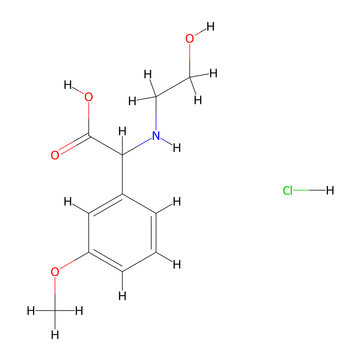 2-[(2-Hydroxyethyl)amino]-2-(3-methoxyphenyl)acetic acid hydrochloride molecular structure, CAS 1218303-14-0