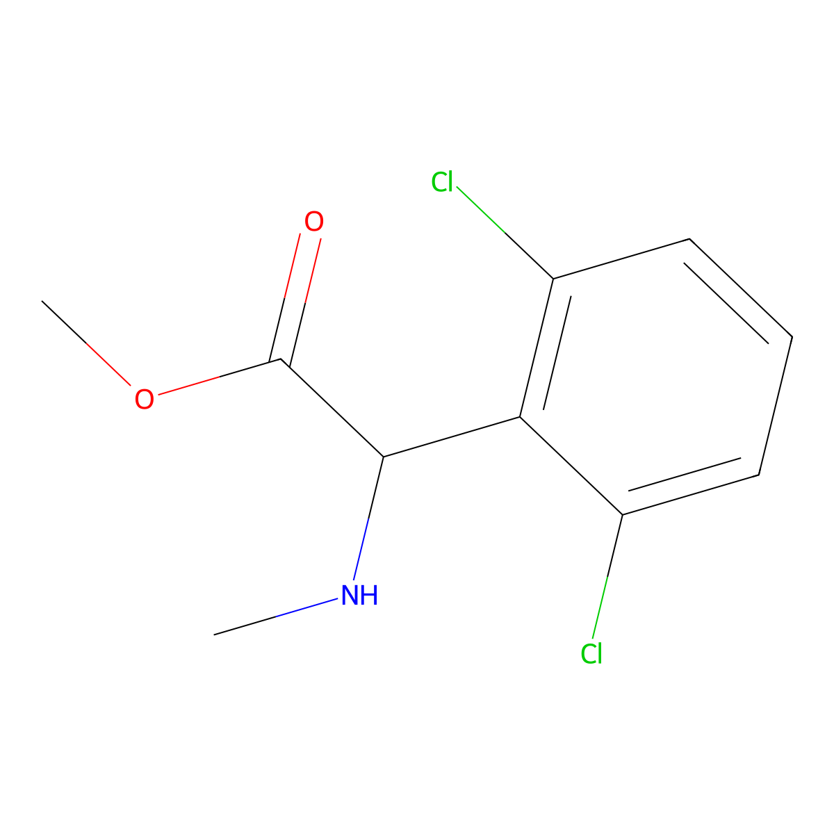 Methyl 2-(2,6-dichlorophenyl)-2-(methylamino)acetate molecular structure, CAS 1218305-76-0