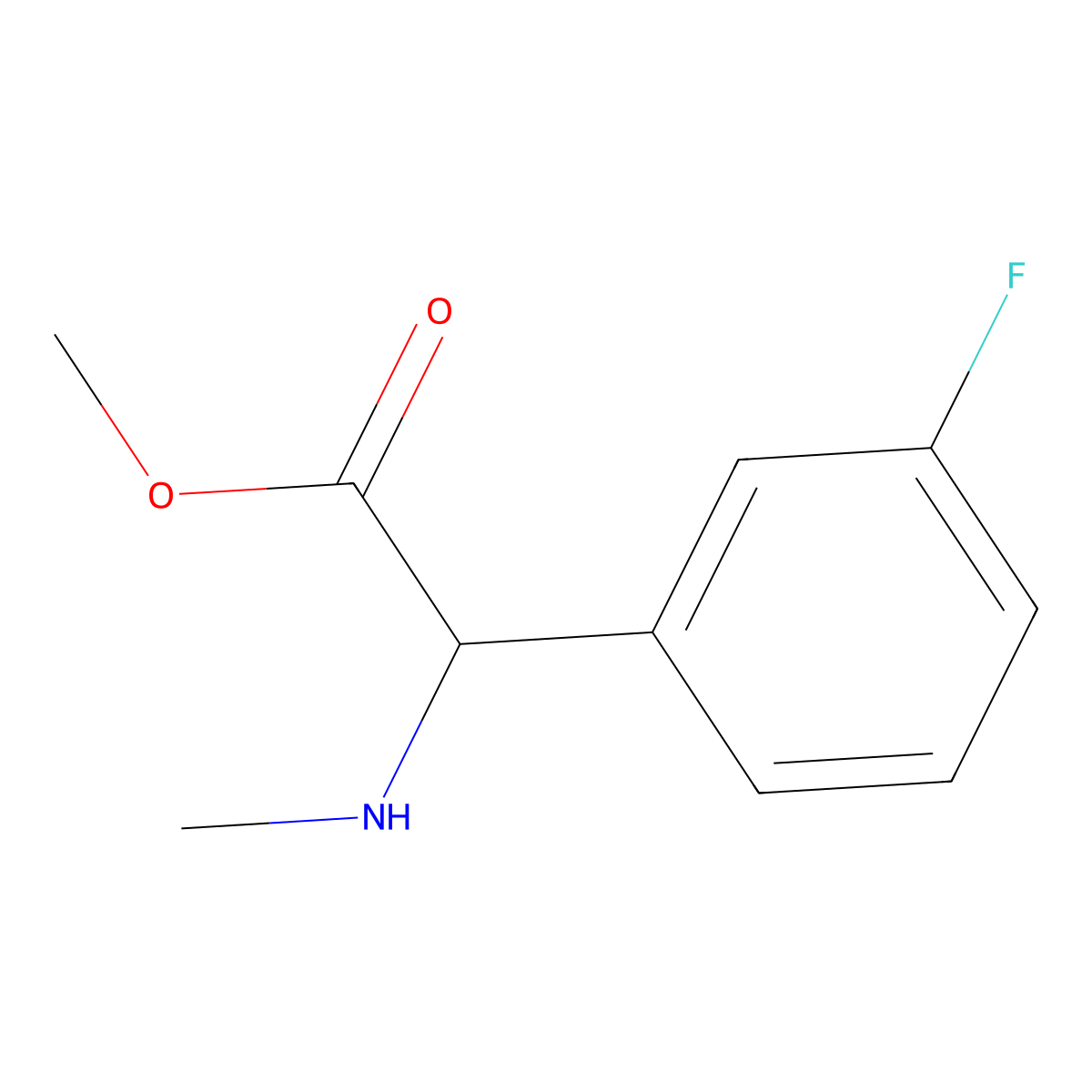 Methyl 2-(3-fluorophenyl)-2-(methylamino)acetate molecular structure, CAS 1218309-38-6