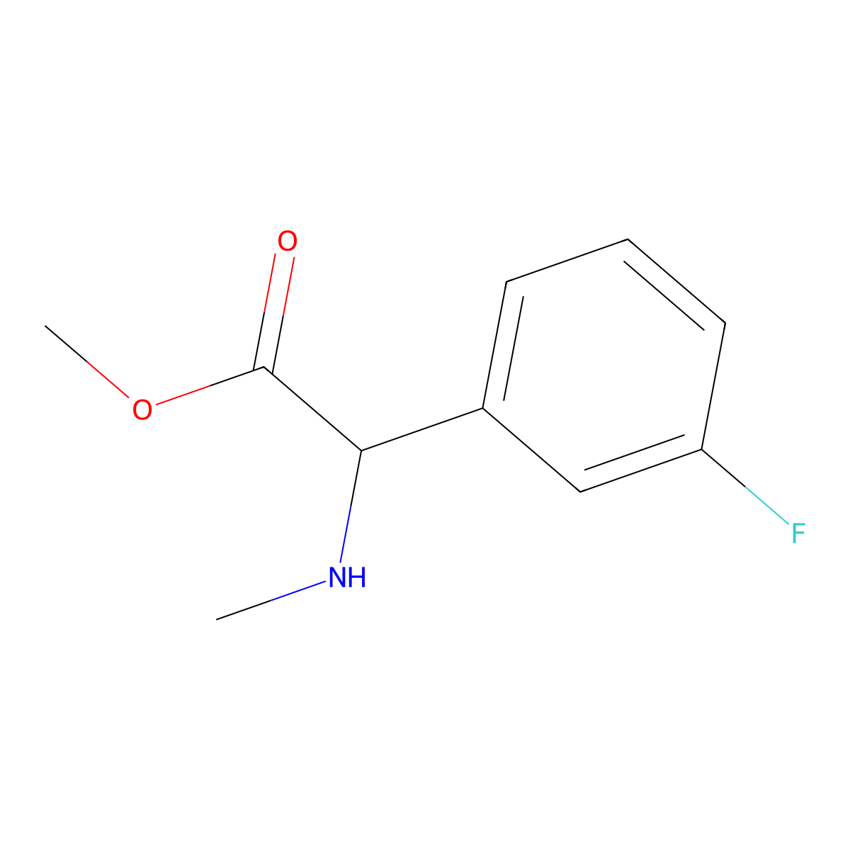Methyl 2-(3-fluorophenyl)-2-(methylamino)acetate molecular structure, CAS 1218309-38-6