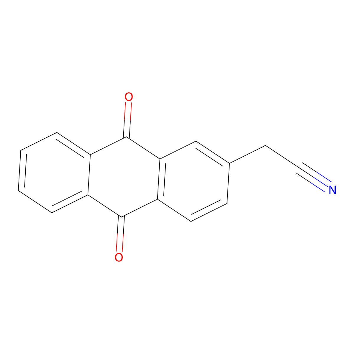 2-(9,10-Dioxoanthracen-2-yl)acetonitrile molecular structure, CAS 121831-04-7