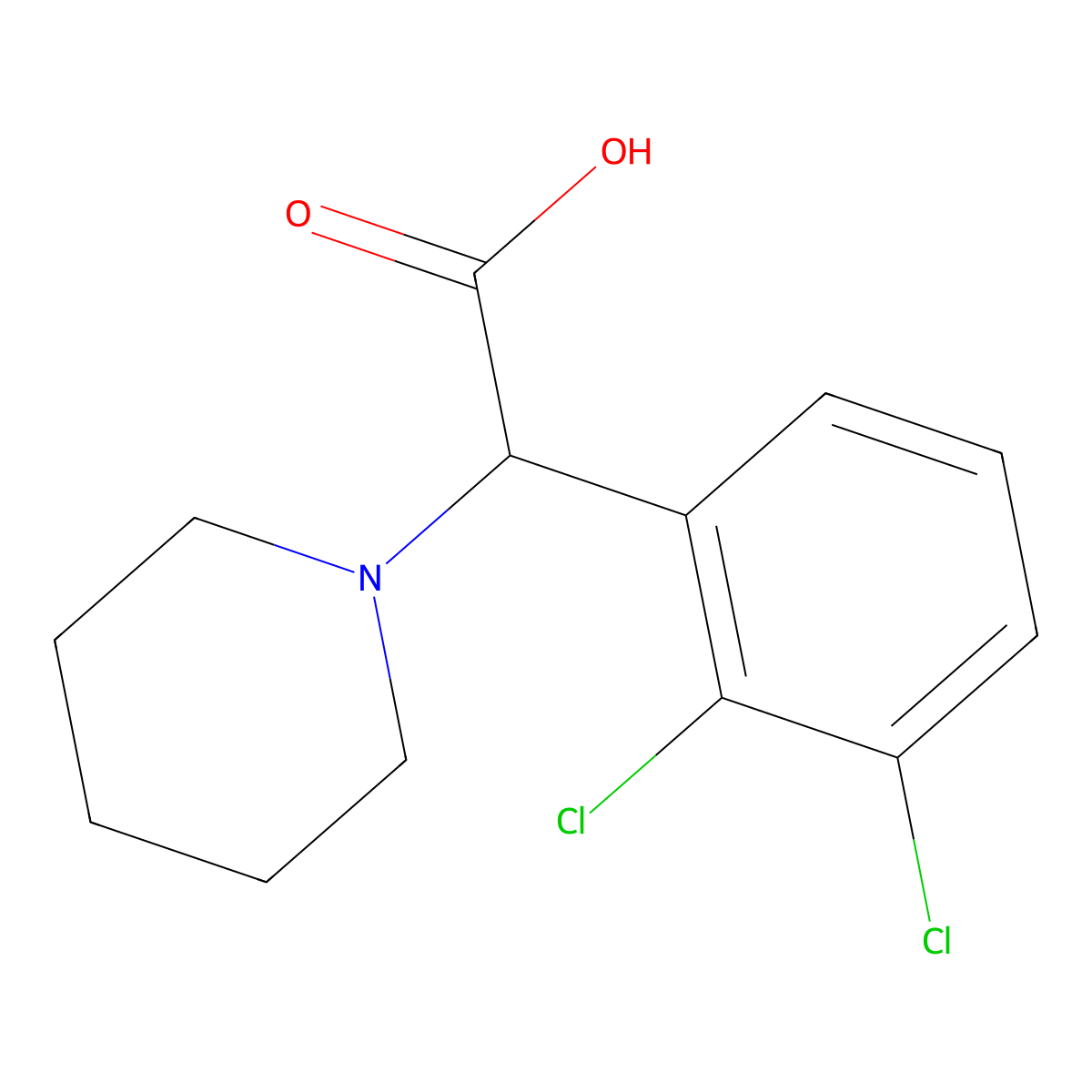 2-(2,3-Dichlorophenyl)-2-(piperidin-1-yl)acetic acid molecular structure, CAS 1218310-40-7