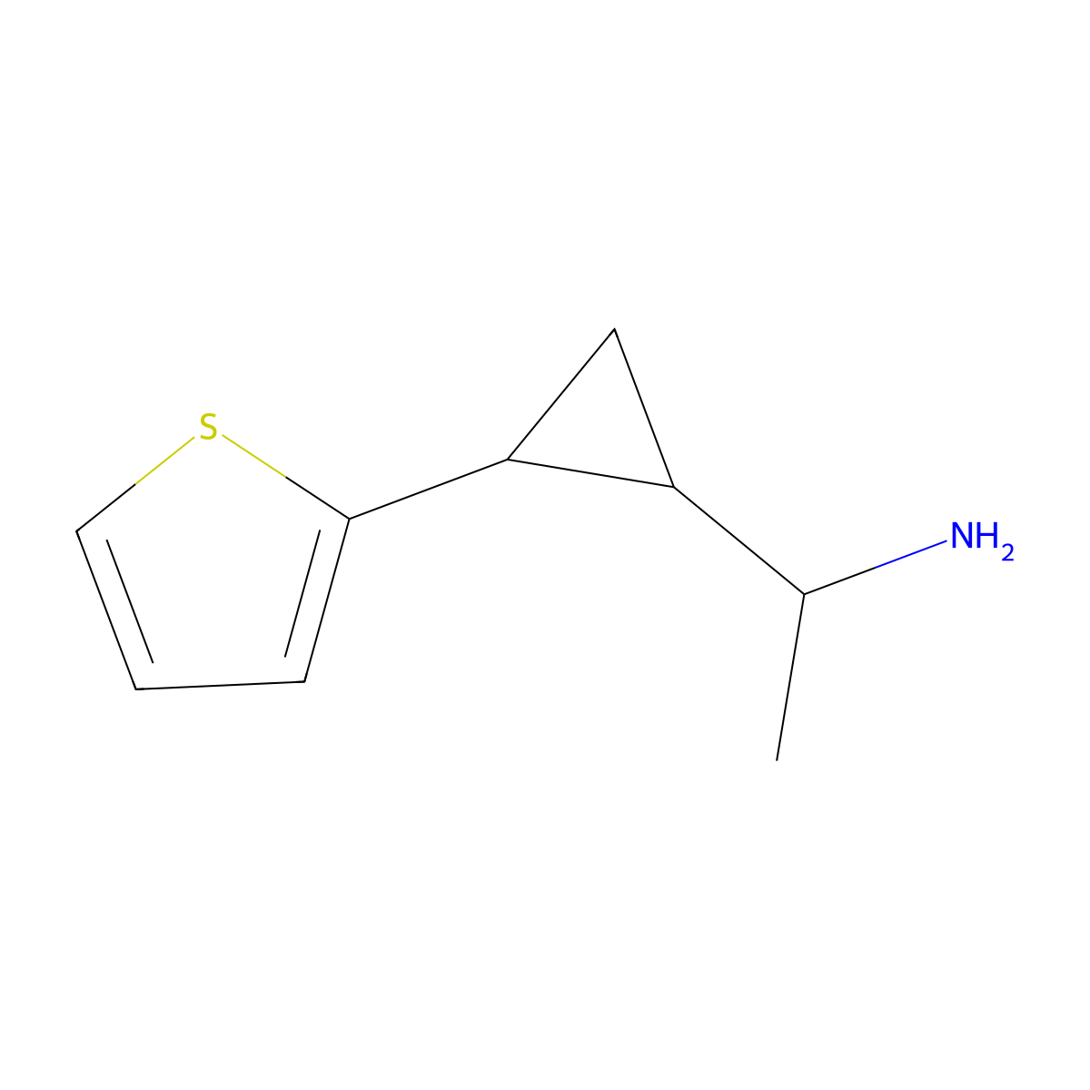 1-(2-(2-Thienyl)cyclopropyl)ethylamine molecular structure, CAS 1218312-65-2