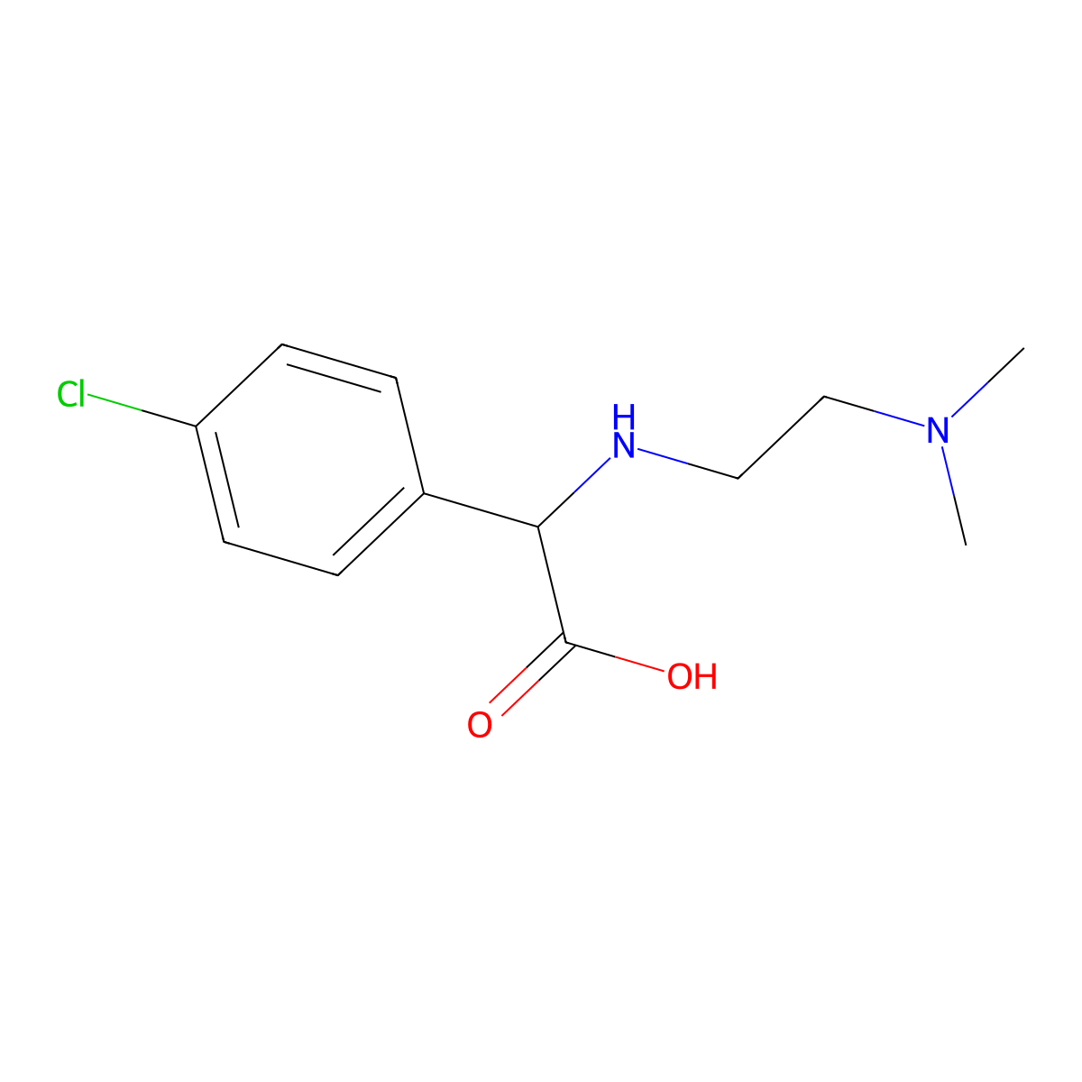 (4-Chlorophenyl){[2-(dimethylamino)ethyl]amino}acetic acid molecular structure, CAS 1218314-53-4