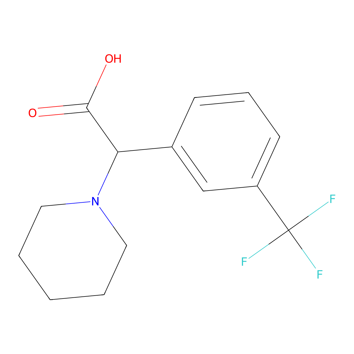 2-(Piperidin-1-yl)-2-(3-(trifluoromethyl)phenyl)acetic acid molecular structure, CAS 1218314-69-2