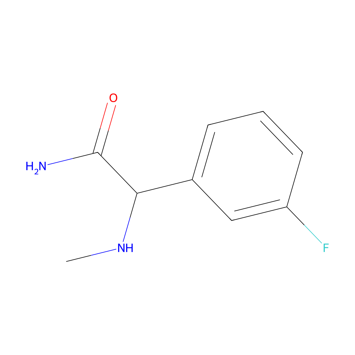 2-(3-Fluorophenyl)-2-(methylamino)acetamide molecular structure, CAS 1218316-27-8