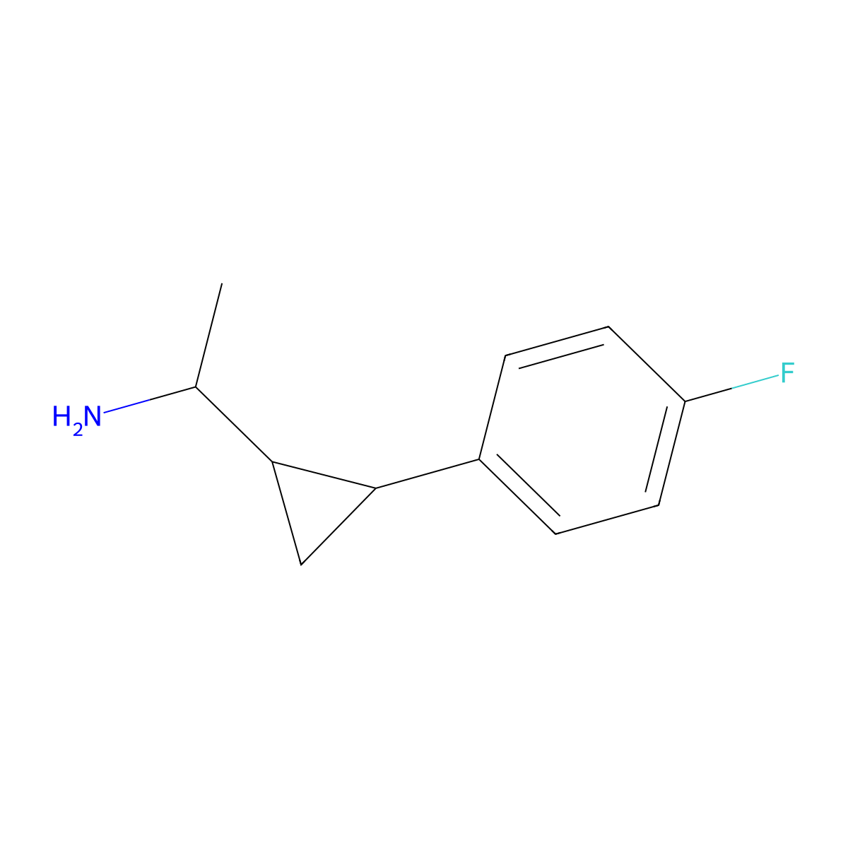 1-(2-(4-Fluorophenyl)cyclopropyl)ethanamine molecular structure, CAS 1218316-49-4