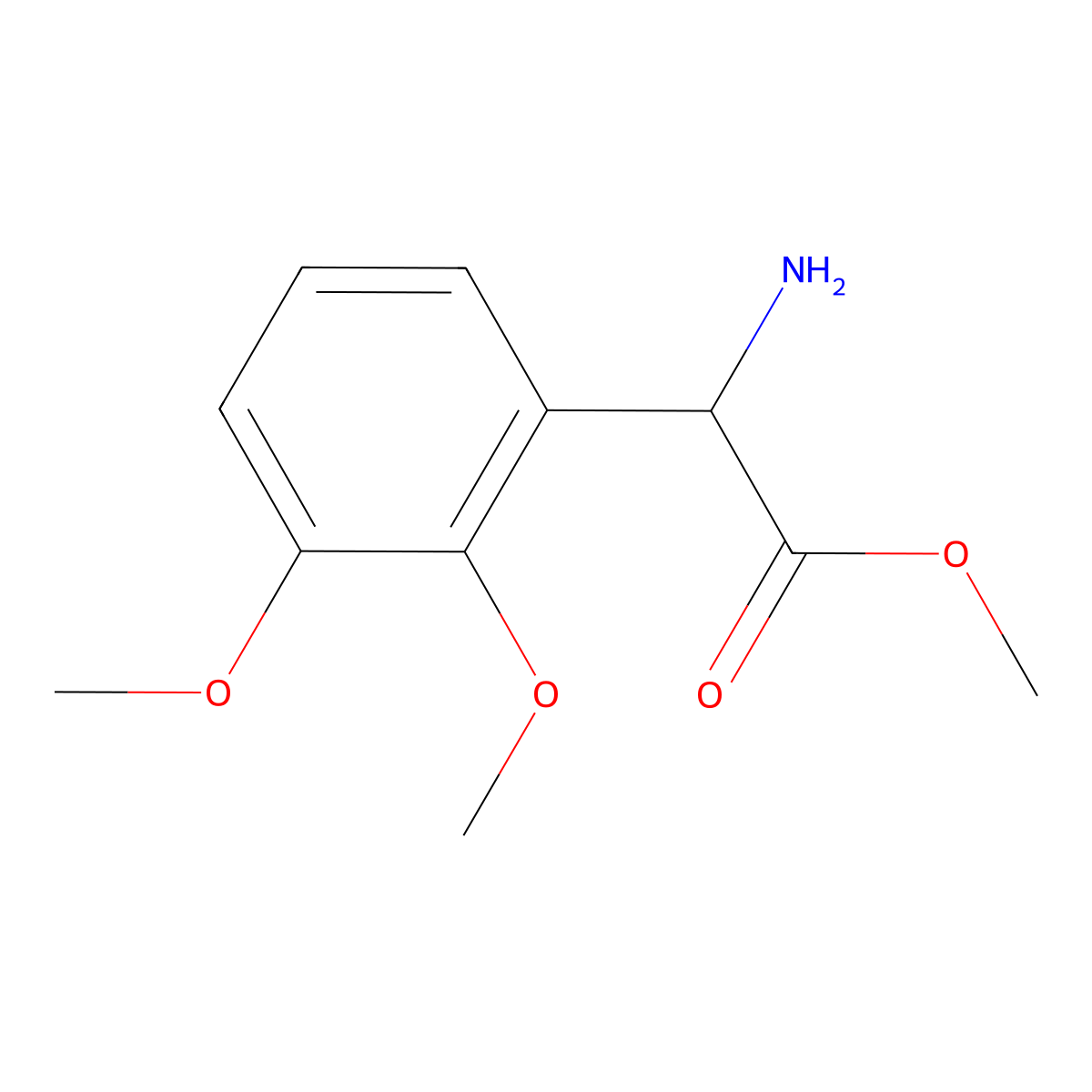 Methyl 2-amino-2-(2,3-dimethoxyphenyl)acetate molecular structure, CAS 1218317-16-8
