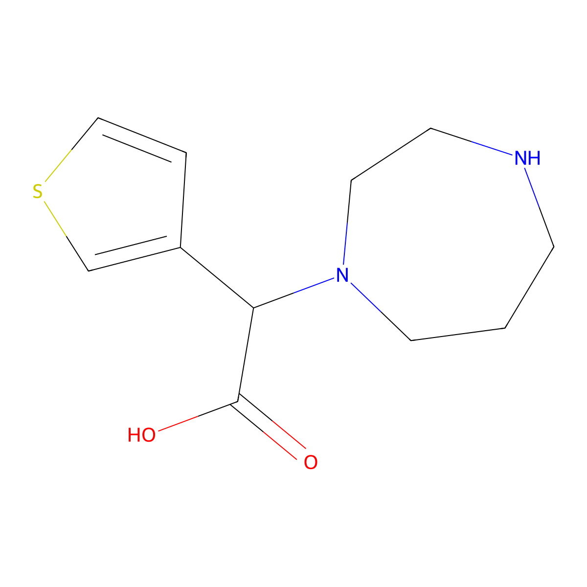 2-(1,4-Diazepan-1-YL)-2-(3-thienyl)acetic acid molecular structure, CAS 1218322-24-7