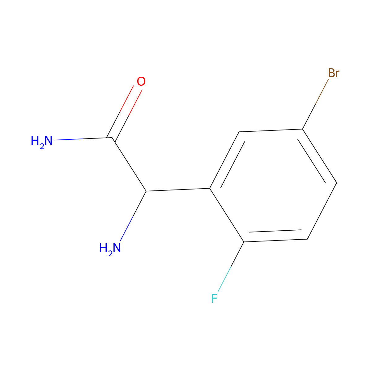 2-Amino-2-(5-bromo-2-fluorophenyl)acetamide molecular structure, CAS 1218332-59-2