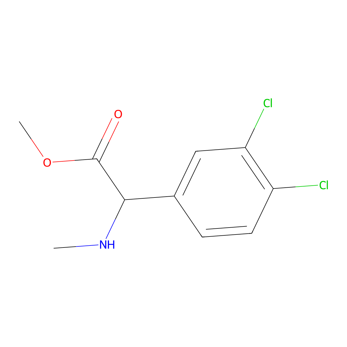 Methyl 2-((3,4-dichlorophenyl)(methyl)amino)acetate molecular structure, CAS 1218336-17-4