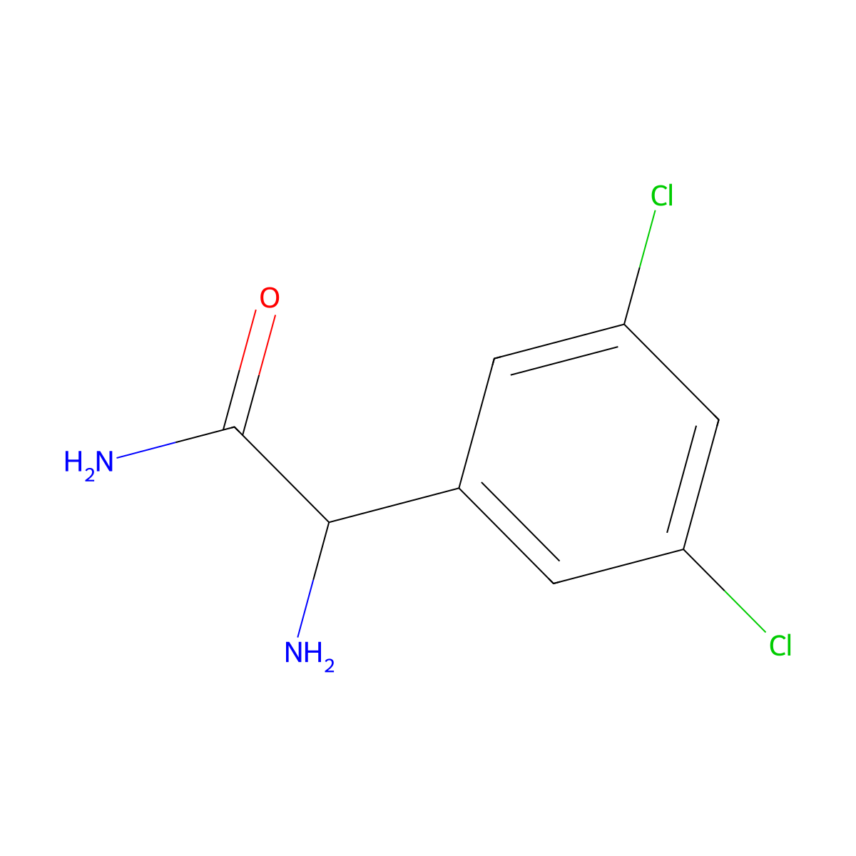 2-Amino-2-(3,5-dichlorophenyl)acetamide molecular structure, CAS 1218340-65-8