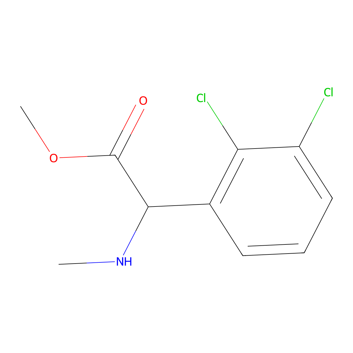 Methyl 2-(2,3-dichlorophenyl)-2-(methylamino)acetate molecular structure, CAS 1218341-19-5