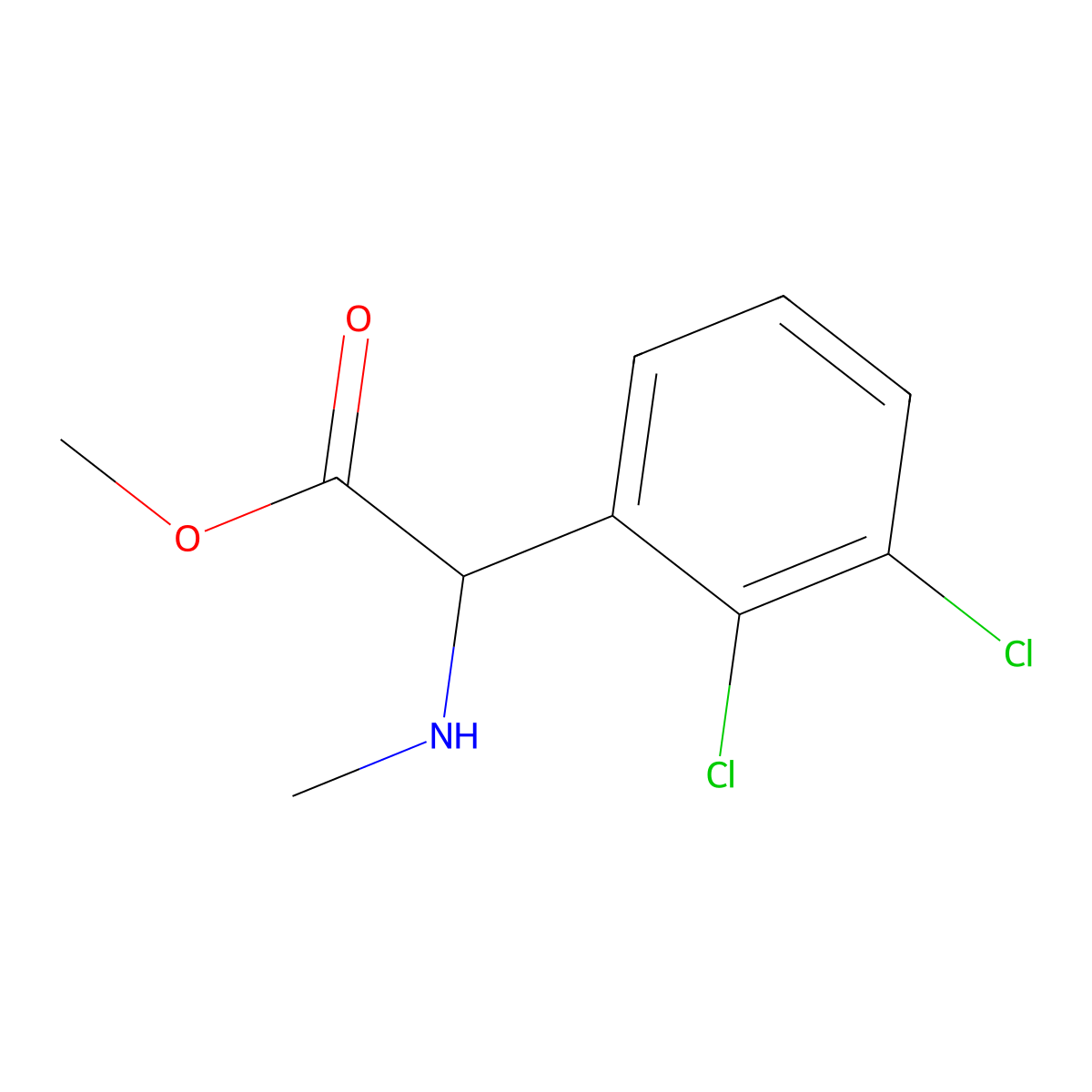 Methyl 2-(2,3-dichlorophenyl)-2-(methylamino)acetate molecular structure, CAS 1218341-19-5