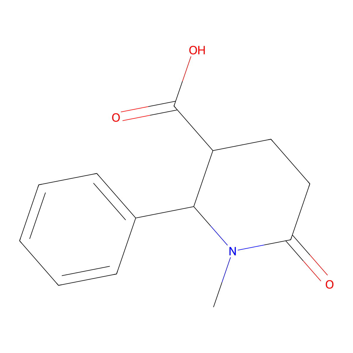 (2R,3R)-1-methyl-6-oxo-2-phenylpiperidine-3-carboxylic acid molecular structure, CAS 1218344-45-6