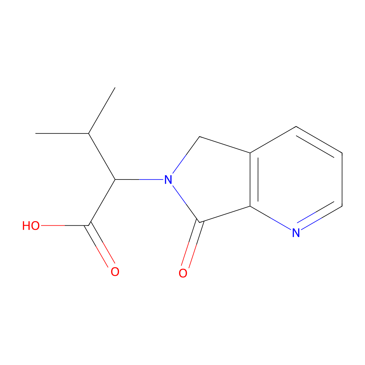 3-methyl-2-(7-oxo-5H-pyrrolo[3,4-b]pyridin-6(7H)-yl)butanoic acid molecular structure, CAS 1218347-75-1