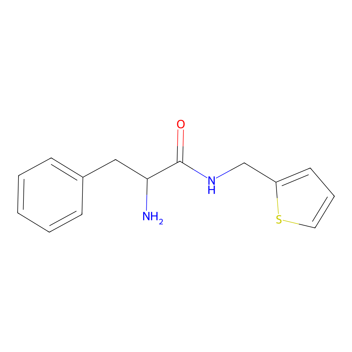 2-Amino-3-phenyl-N-[(thiophen-2-yl)methyl]propanamide molecular structure, CAS 1218348-29-8