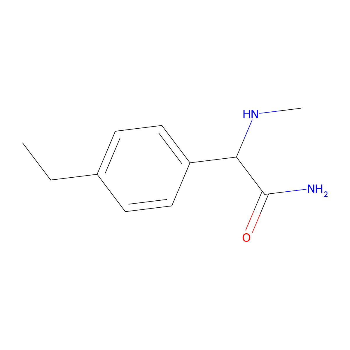 2-(4-Ethylphenyl)-2-(methylamino)acetamide molecular structure, CAS 1218348-42-5