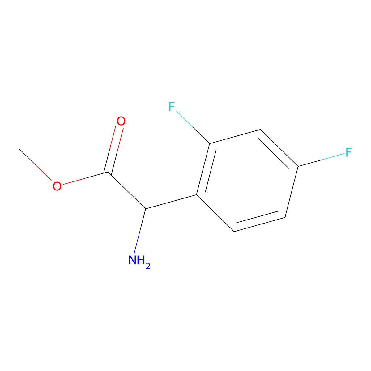 Methyl 2-amino-2-(2,4-difluorophenyl)acetate molecular structure, CAS 1218349-73-5