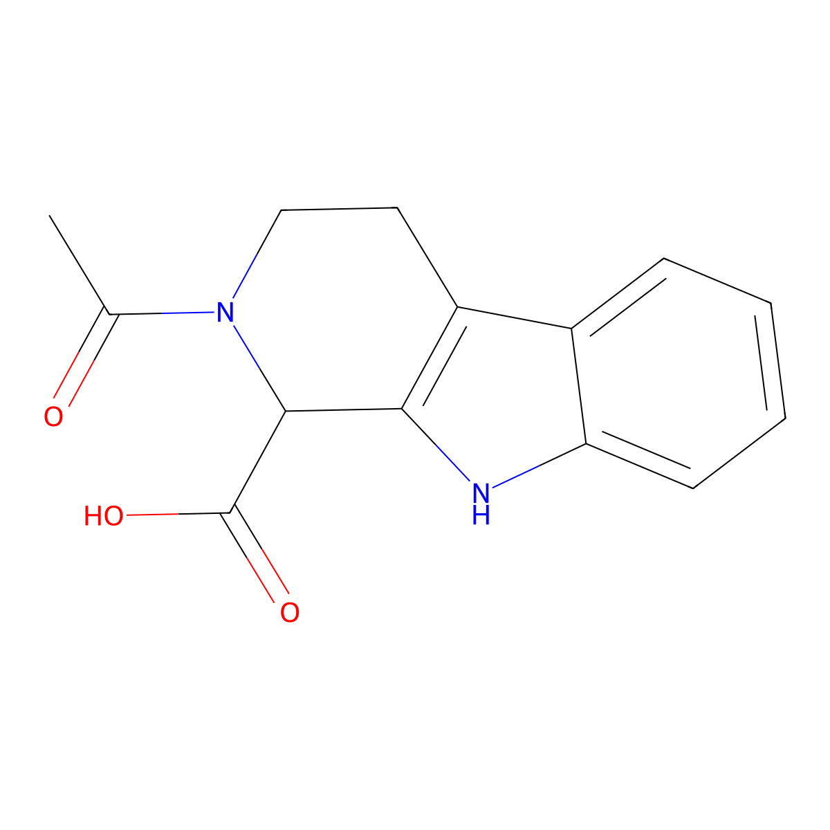 2-acetyl-1H,2H,3H,4H,9H-pyrido[3,4-b]indole-1-carboxylic acid molecular structure, CAS 1218349-82-6
