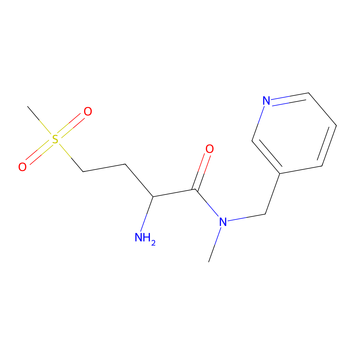 2-amino-4-methanesulfonyl-N-methyl-N-[(pyridin-3-yl)methyl]butanamide molecular structure, CAS 1218350-74-3