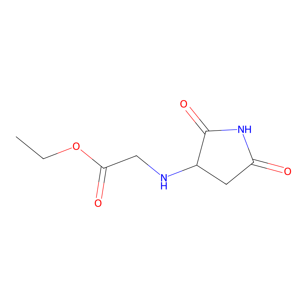 Ethyl (2,5-dioxopyrrolidin-3-yl)glycinate molecular structure, CAS 1218353-25-3