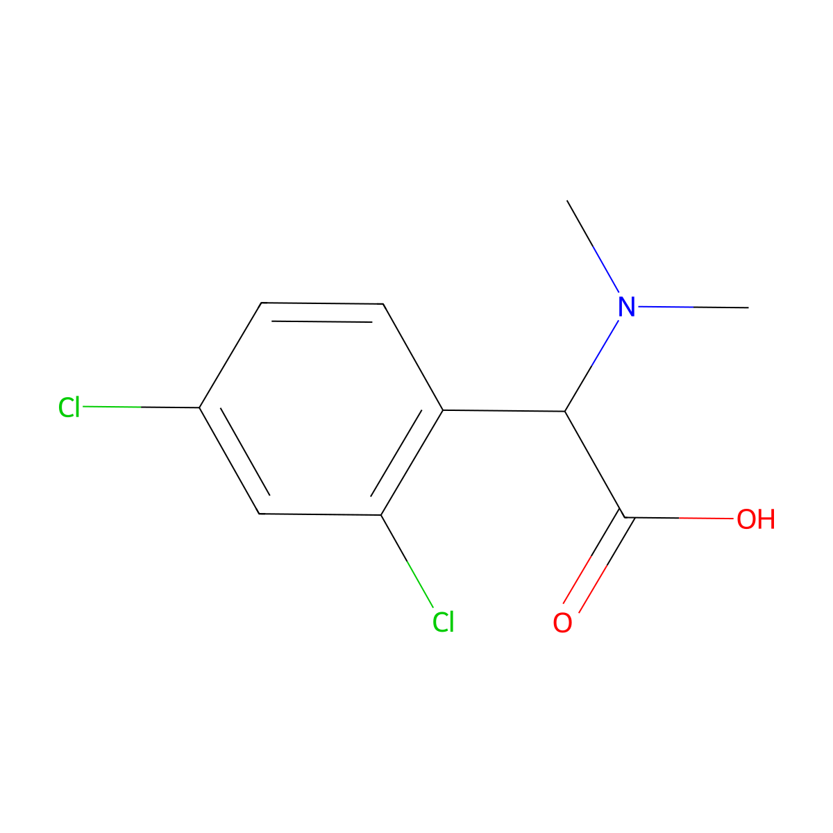 2-(2,4-Dichlorophenyl)-2-(dimethylamino)acetic acid molecular structure, CAS 1218354-32-5