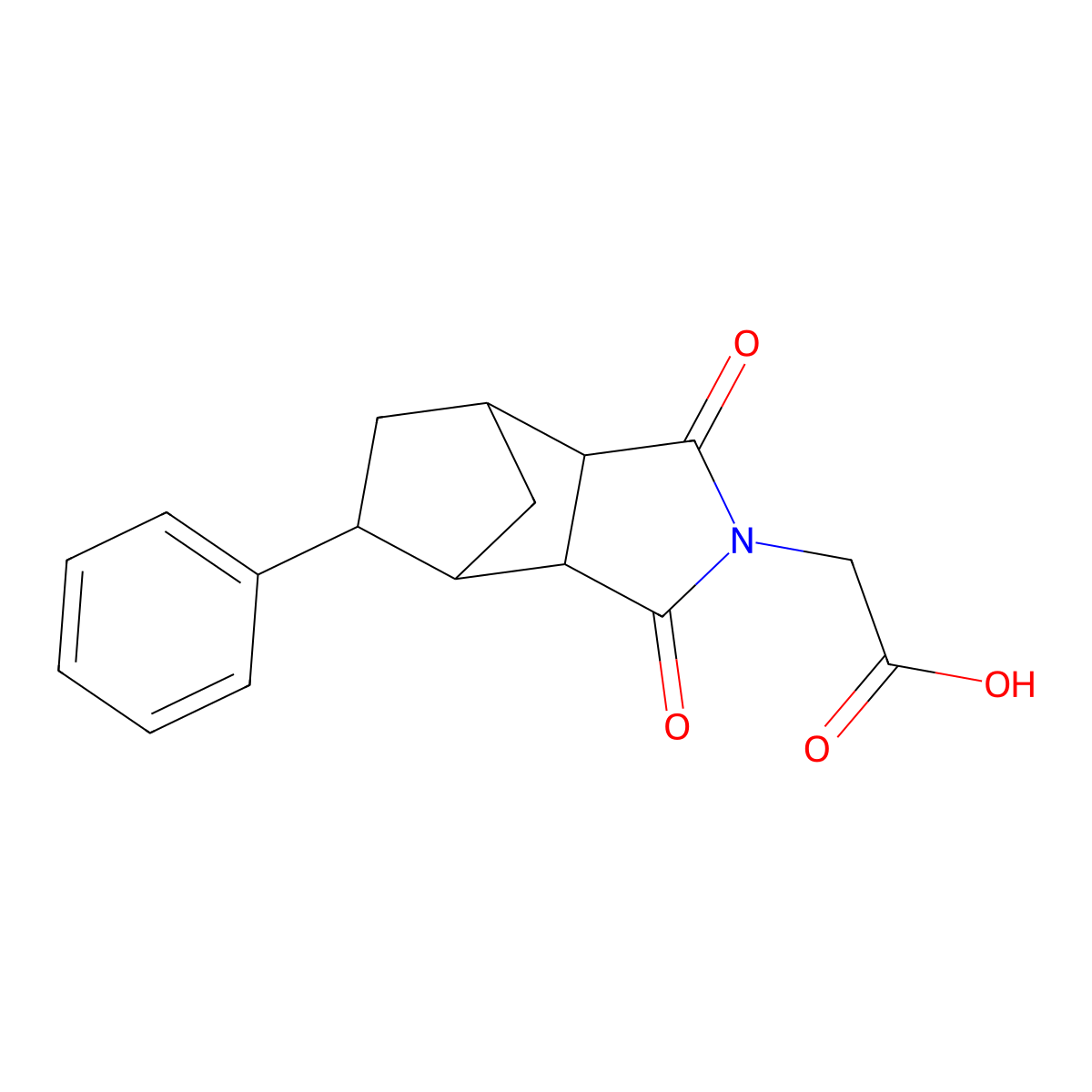 (1,3-dioxo-5-phenyloctahydro-2H-4,7-methanoisoindol-2-yl)acetic acid molecular structure, CAS 1218360-33-8