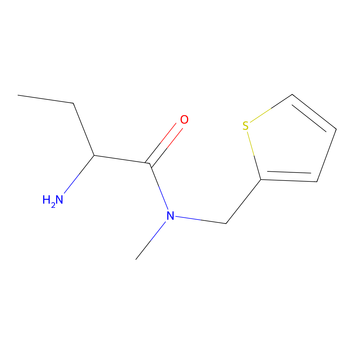 2-amino-N-methyl-N-(thiophen-2-ylmethyl)butanamide molecular structure, CAS 1218366-58-5