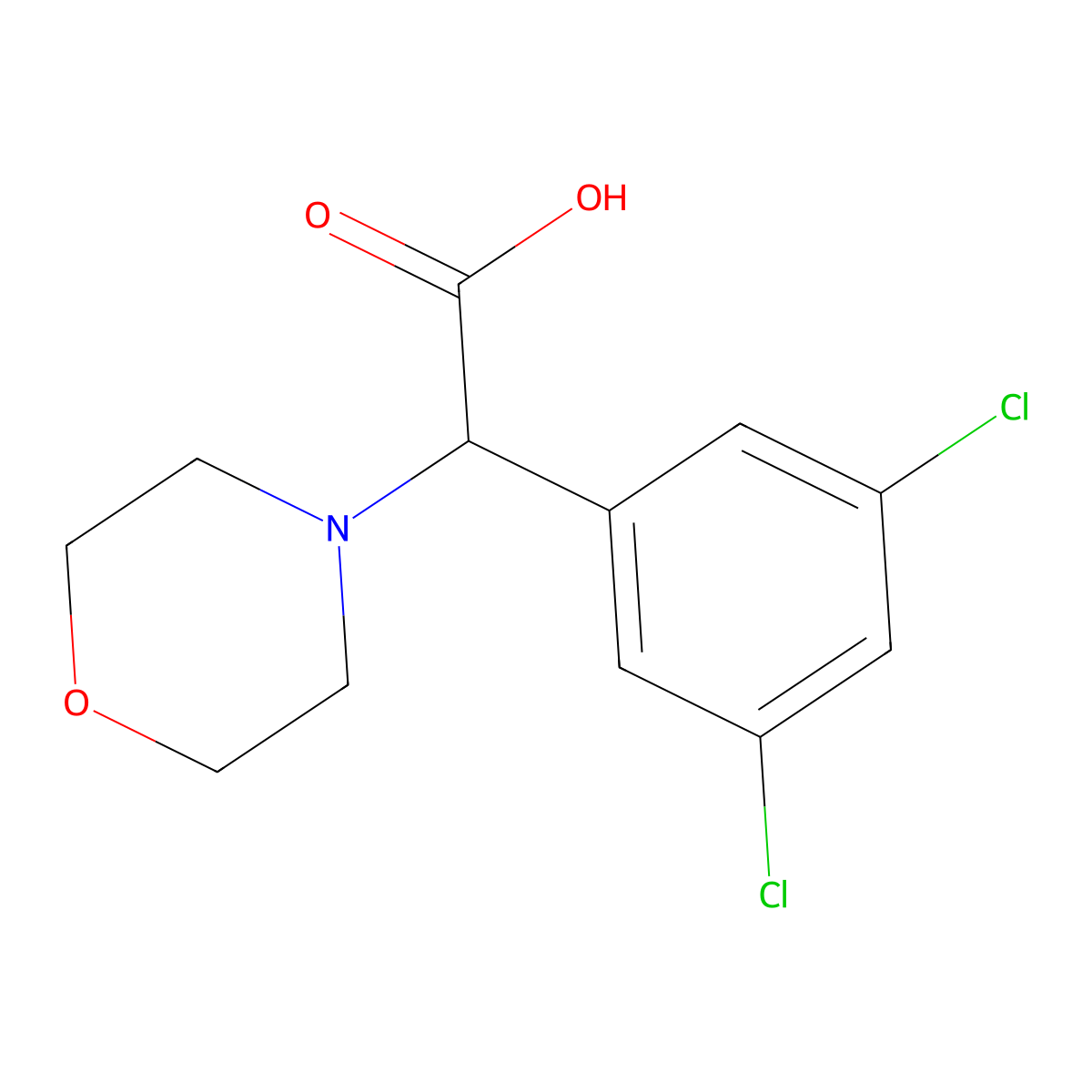 2-(3,5-Dichlorophenyl)-2-(morpholin-4-yl)acetic acid molecular structure, CAS 1218367-40-8