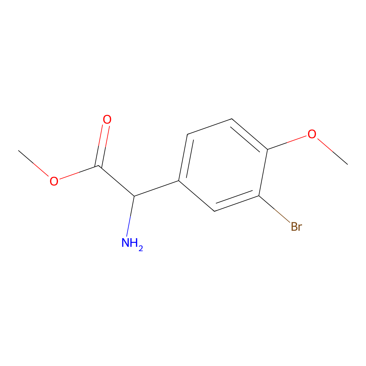 Methyl 2-amino-2-(3-bromo-4-methoxyphenyl)acetate molecular structure, CAS 1218371-85-7