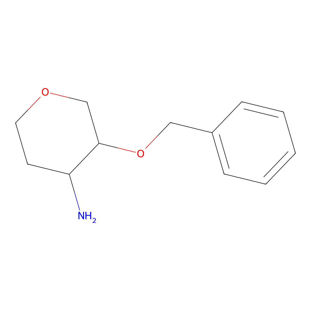 3-(Benzyloxy)oxan-4-amine molecular structure, CAS 1218372-54-3