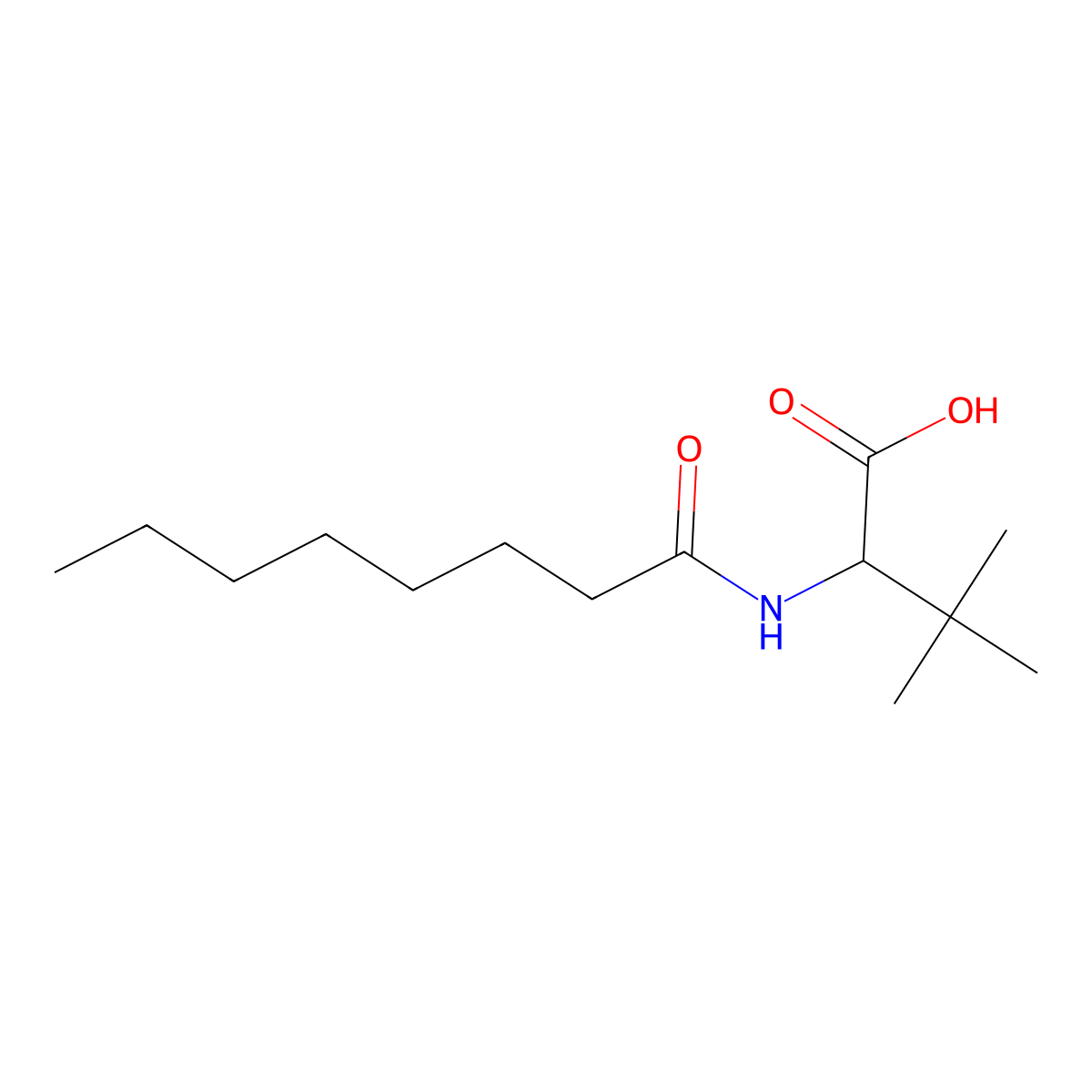 3,3-Dimethyl-2-octanamidobutanoic acid molecular structure, CAS 1218379-29-3