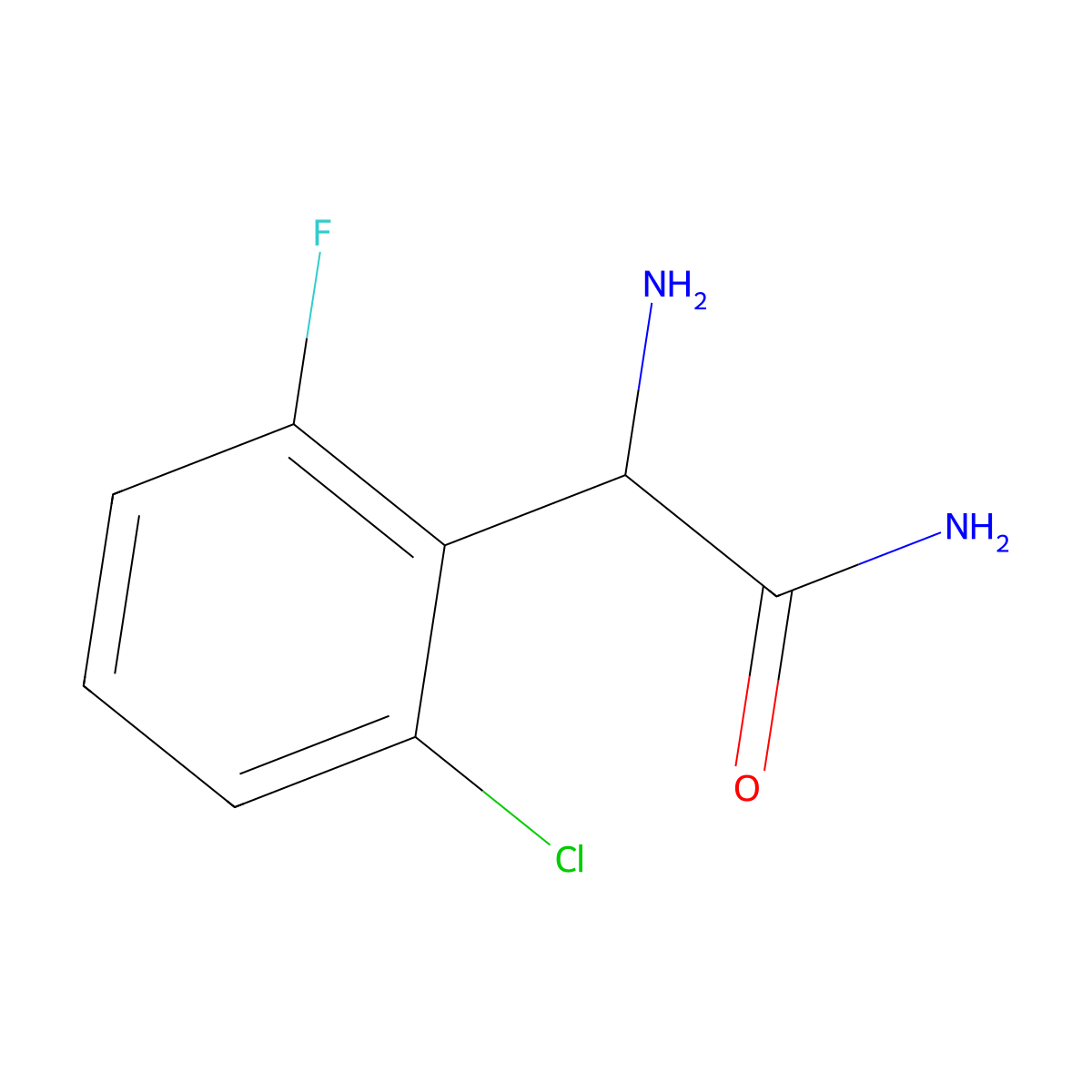 2-Amino-2-(2-chloro-6-fluorophenyl)acetamide molecular structure, CAS 1218379-84-0