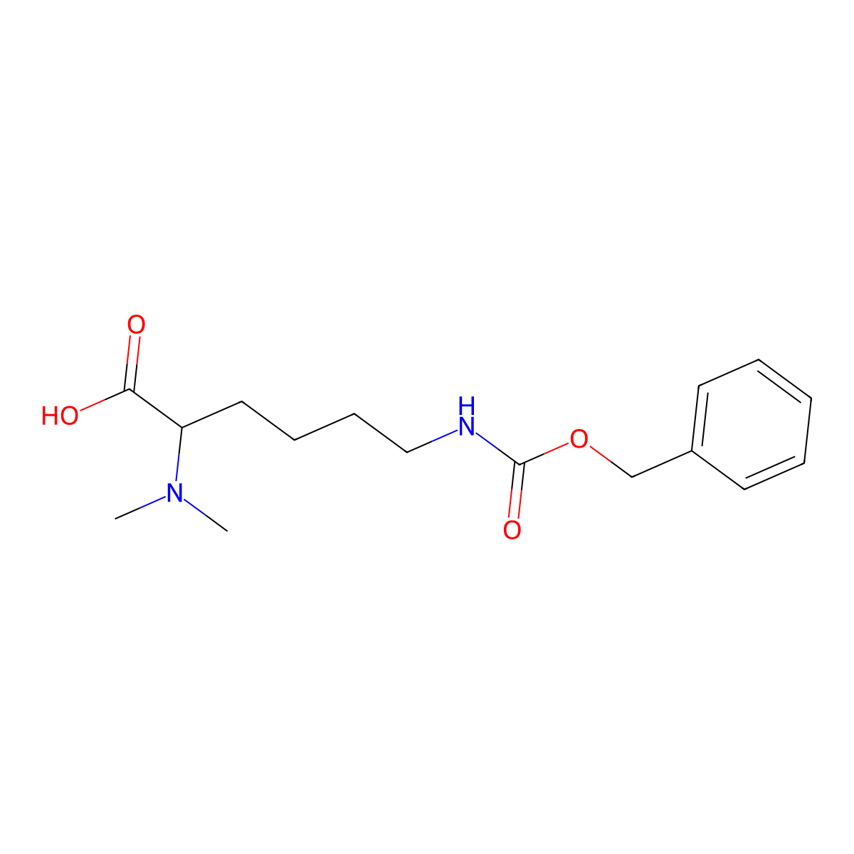 (2S)-6-{[(benzyloxy)carbonyl]amino}-2-(dimethylamino)hexanoic acid molecular structure, CAS 121838-53-7
