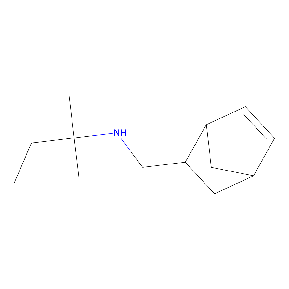 ({Bicyclo[2.2.1]hept-5-en-2-yl}methyl)(2-methylbutan-2-yl)amine molecular structure, CAS 1218381-54-4