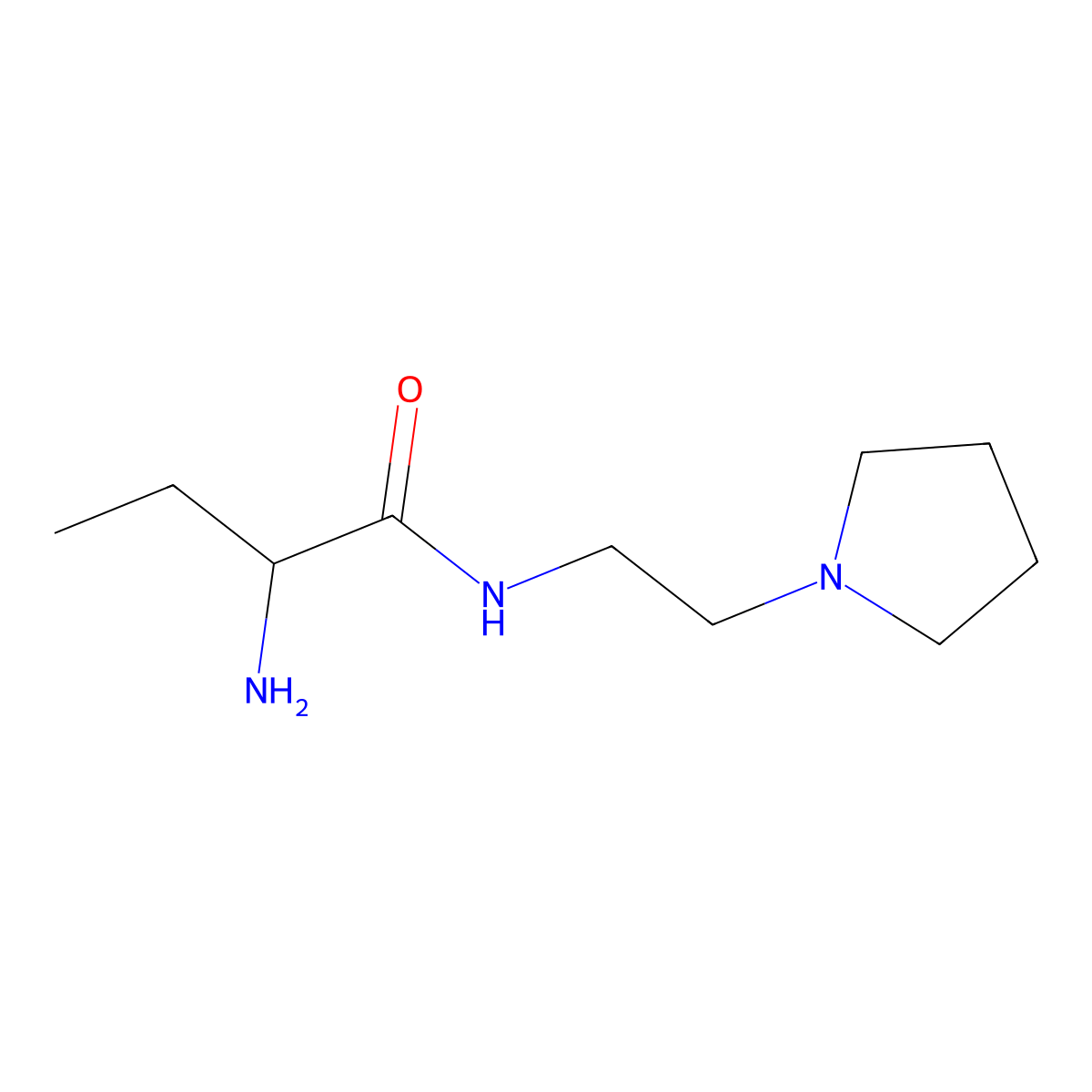 2-Amino-N-[2-(pyrrolidin-1-YL)ethyl]butanamide molecular structure, CAS 1218382-42-3