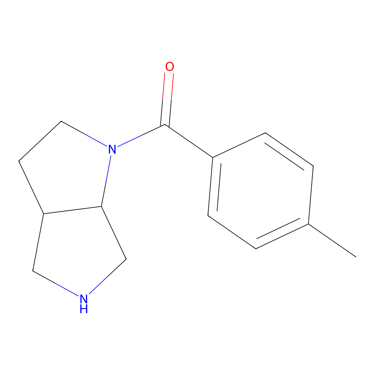 (cis-Hexahydropyrrolo[3,4-b]pyrrol-1(2H)-yl)(p-tolyl)methanone molecular structure, CAS 1218383-42-6