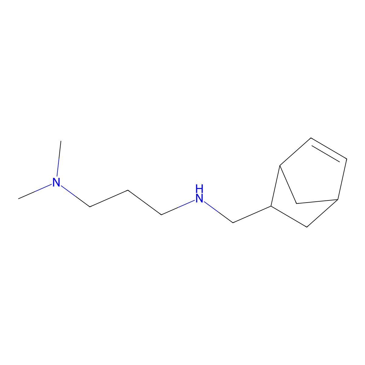 ({Bicyclo[2.2.1]hept-5-en-2-yl}methyl)[3-(dimethylamino)propyl]amine molecular structure, CAS 1218385-60-4