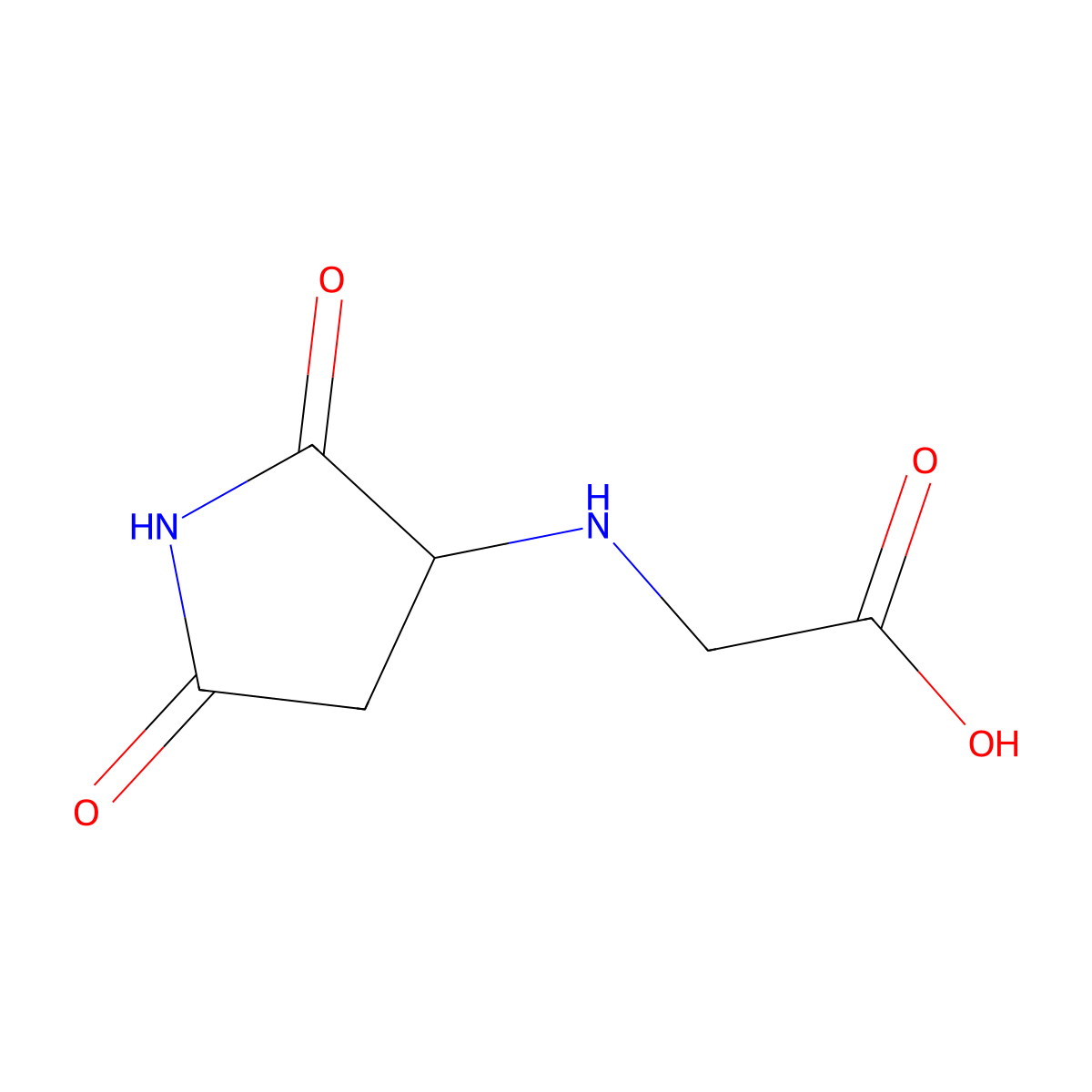 (2,5-Dioxopyrrolidin-3-yl)glycine molecular structure, CAS 1218386-18-5
