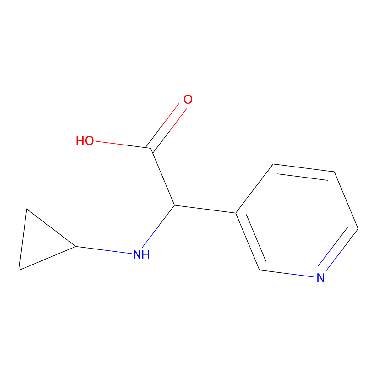 2-(Cyclopropylamino)-2-(pyridin-3-yl)acetic acid molecular structure, CAS 1218388-85-2