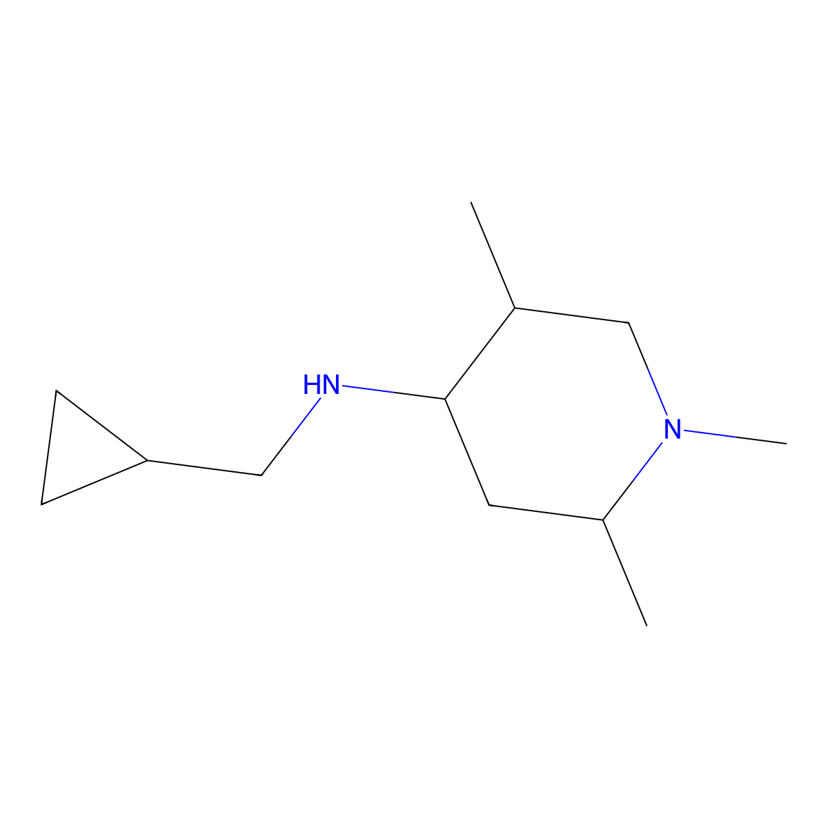 N-(cyclopropylmethyl)-1,2,5-trimethylpiperidin-4-amine molecular structure, CAS 1218392-02-9