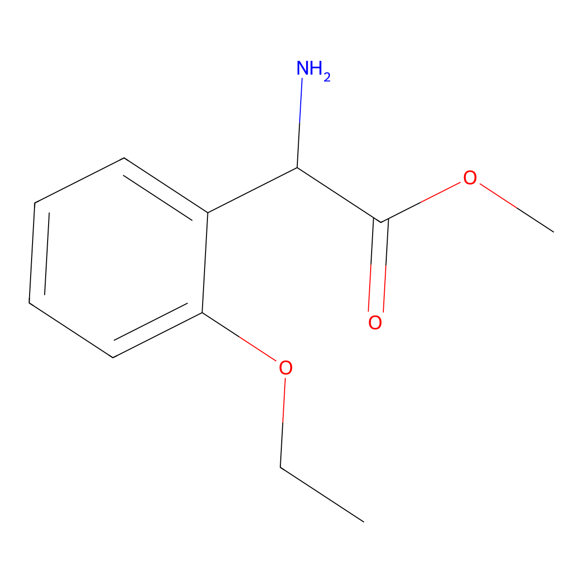 Methyl 2-amino-2-(2-ethoxyphenyl)acetate molecular structure, CAS 1218397-27-3